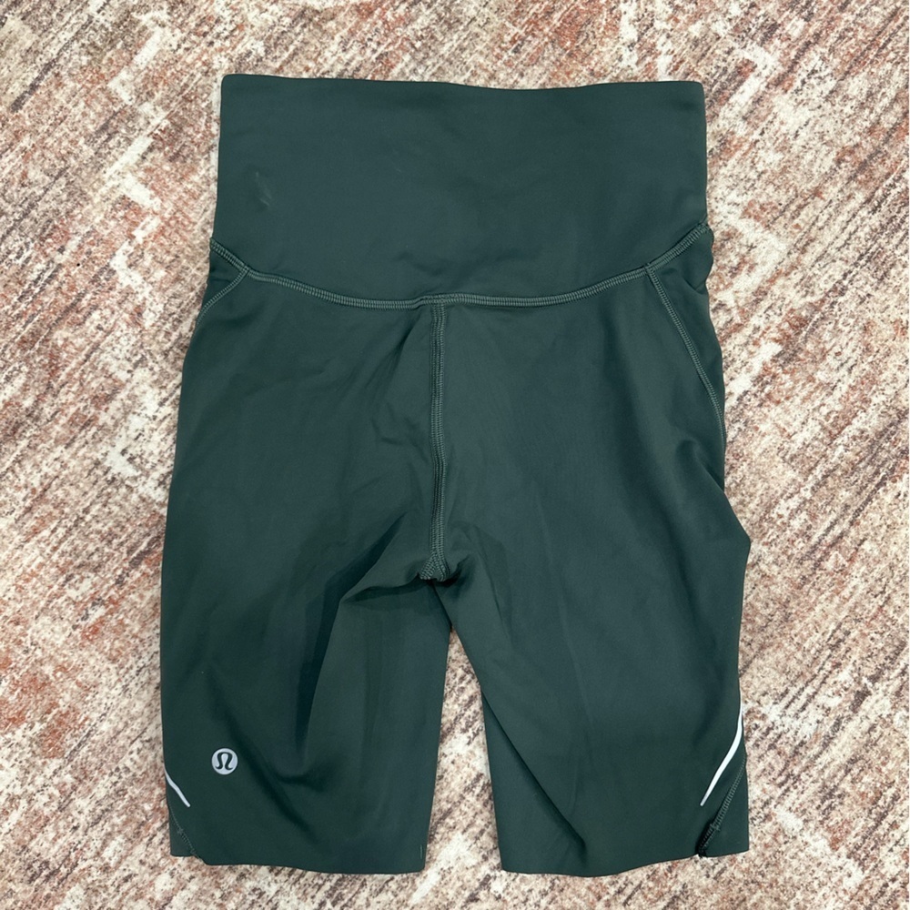 Lululemon Base Pace High-Rise Reflective Short Biker Size 2 Smoked Spruce Green - Picture 7 of 8